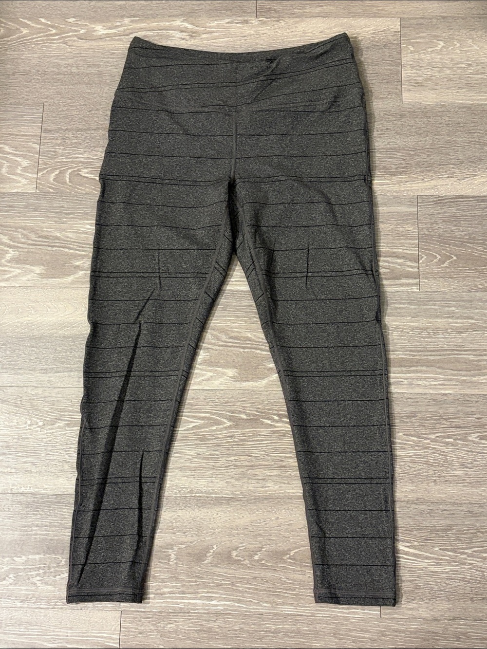 Prana Heather Charcoal Striped Leggings